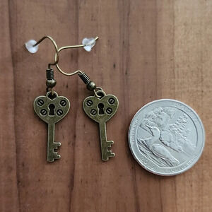 Vintage Key Earrings